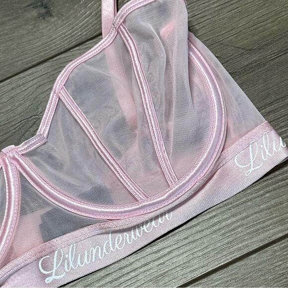 Lilunderwear Sheer Pink Unlined Balconet Bra Size 34DD‎ - Picture 3 of 8